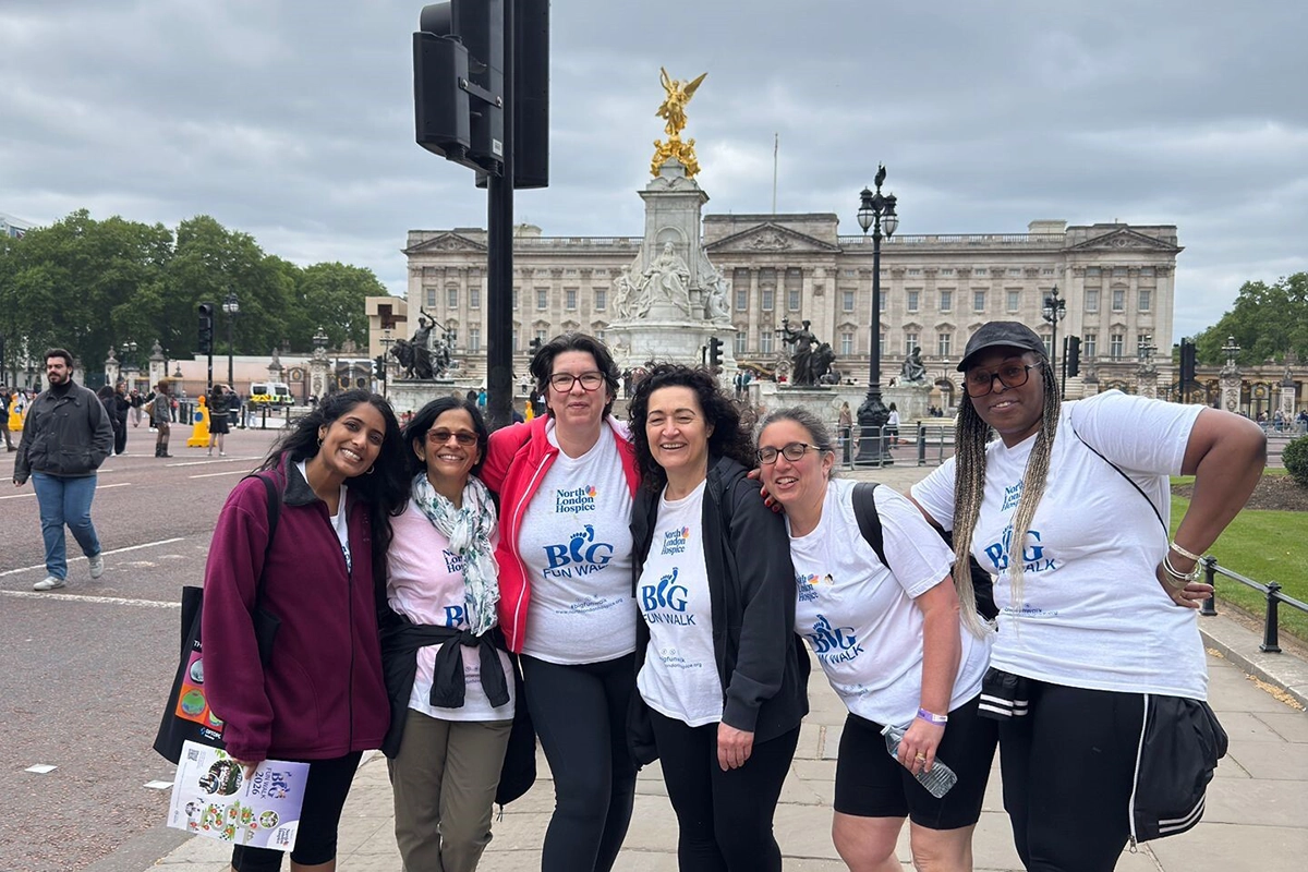 Big Fun Walk Team outside Buckingham Palace